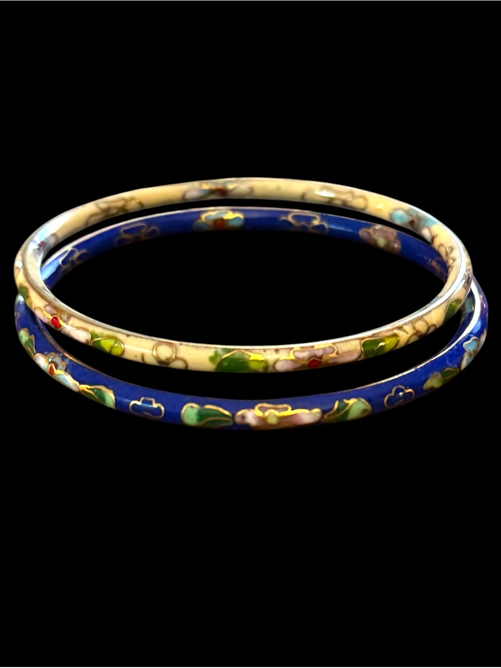 Vintage cloisonné bangle bracelets